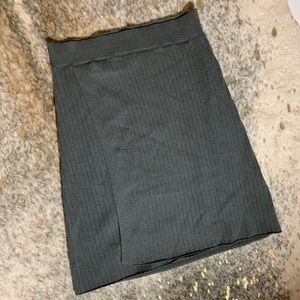 Free people Ribbed Forest green high waisted skirt